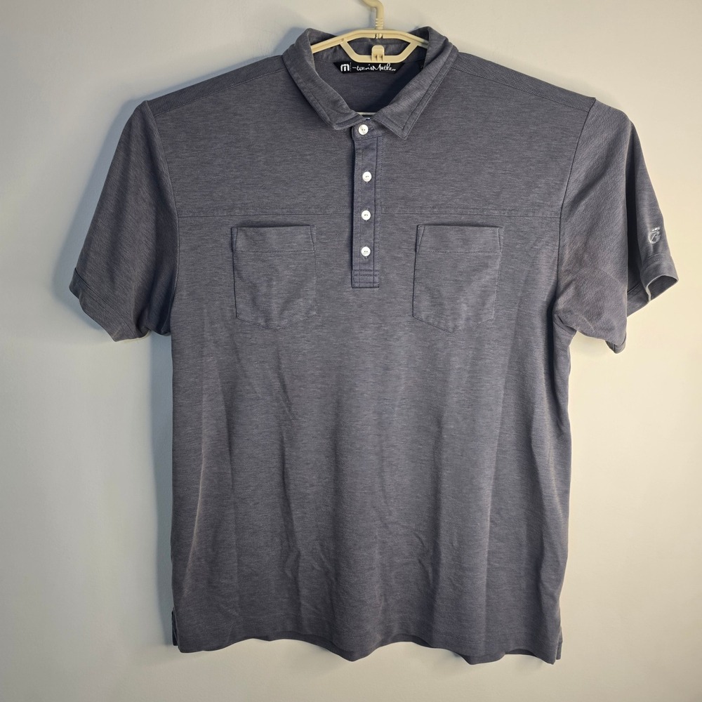 Travis Mathew Polo Shirt Golf Casual Pocket Gray Mens Size XL Activewear, Casual